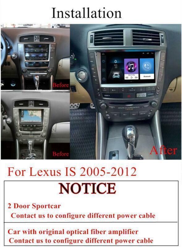 Android 10.1 9 Stereo Radio For 05-12 for Lexus IS250 IS300 IS350 Built-in Carplay