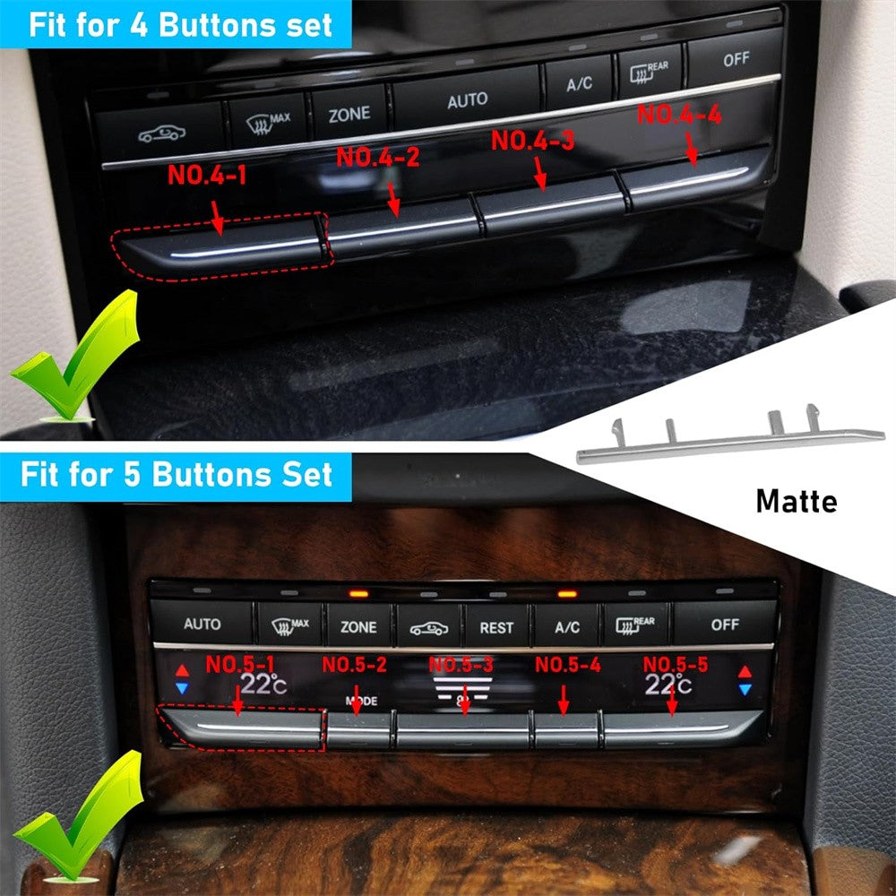Car Left Center A/C TEMP Switch Button Trim Strip Matte for Mercedes W212 08-14