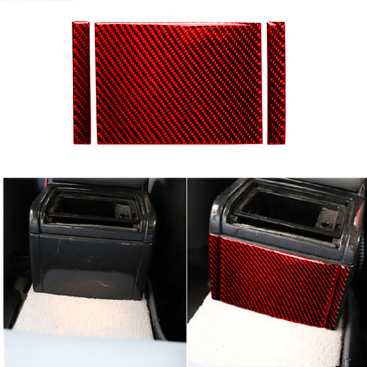3x Red Carbon Fiber Rear Air Vent Outlet Cover Trim for BMW 3 Series E46 1998-05