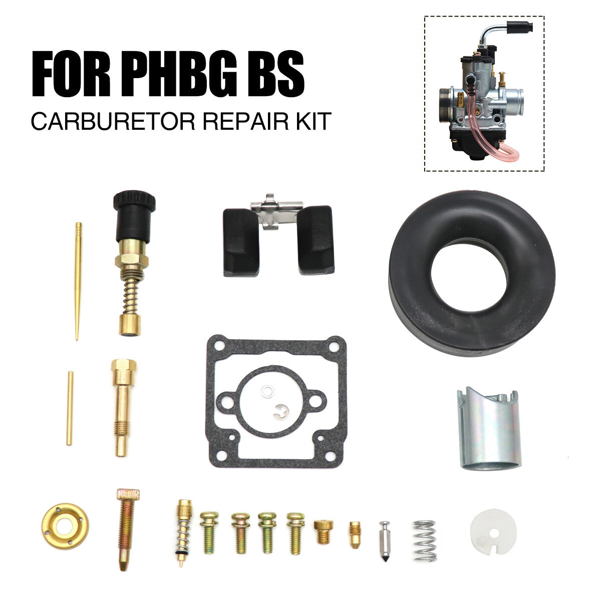 Dellorto PHBG BS 21mm Carburetor Repair Rebuild Kit Float Gasket Slide Choke Q