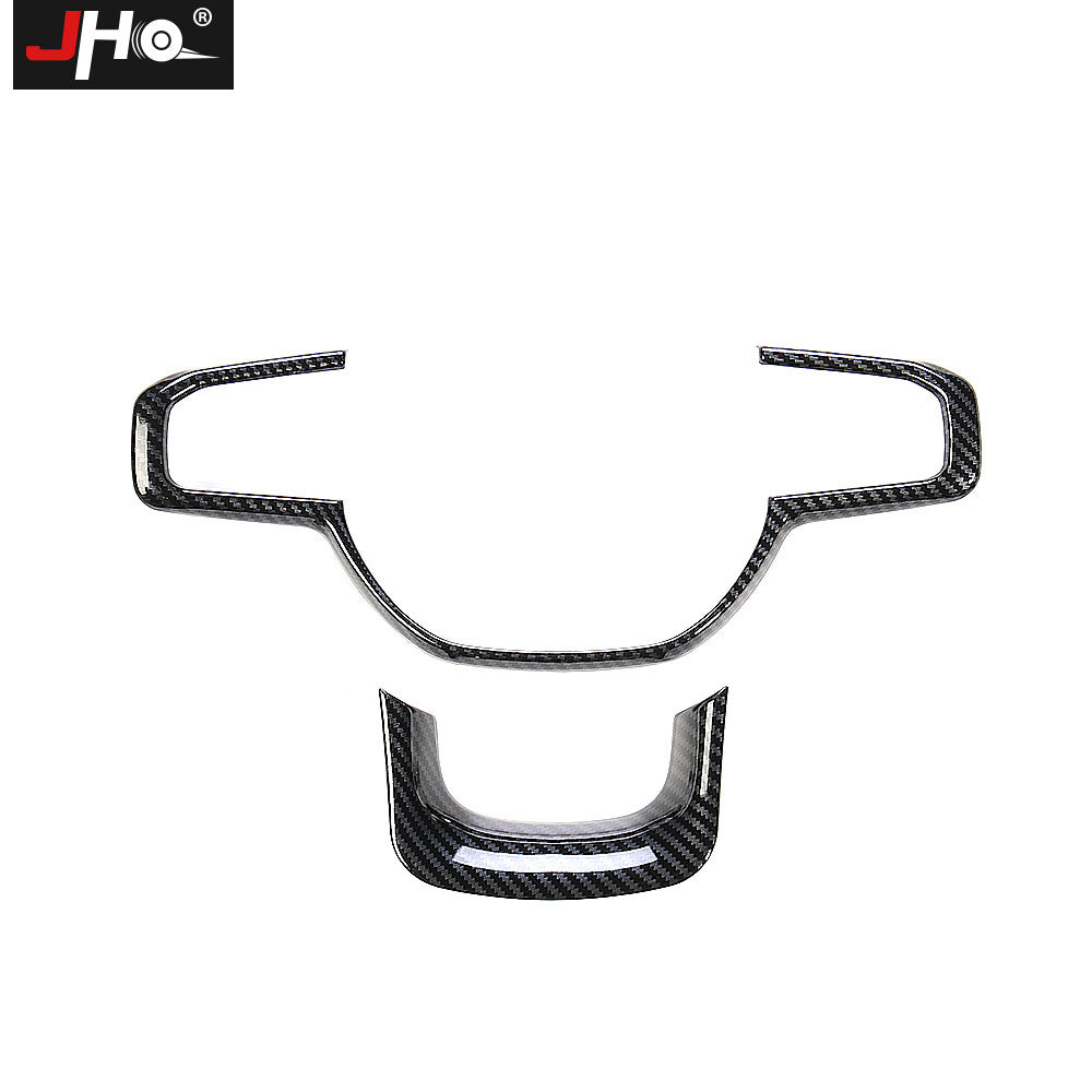 2pcs Steering Wheel Frame Trim Decor Cover for Dodge for Ram 1500 2019+ Carbon Fiber