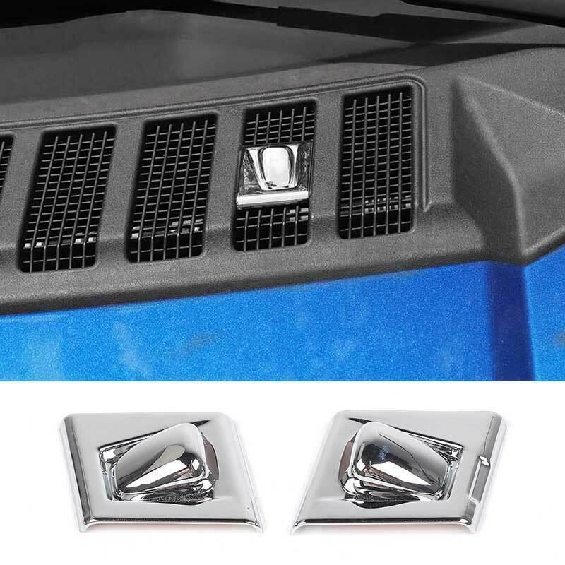 ABS Chrome Front Windshield Wiper Nozzle Trim 2pcs for Ford F150 F-150 2015-20 A