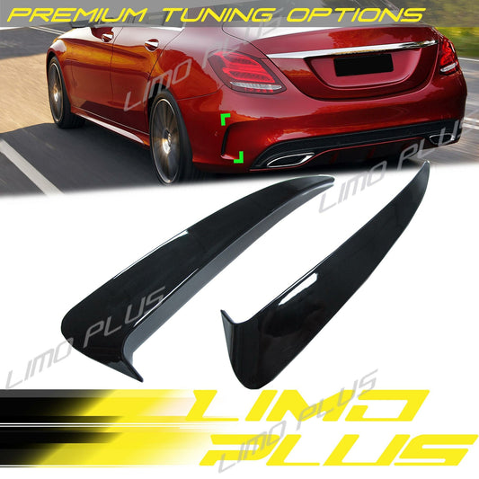 Gloss Black Rear Side Vent Canards for Mercedes W205 Sedan C450 C43 C300 AMG Q