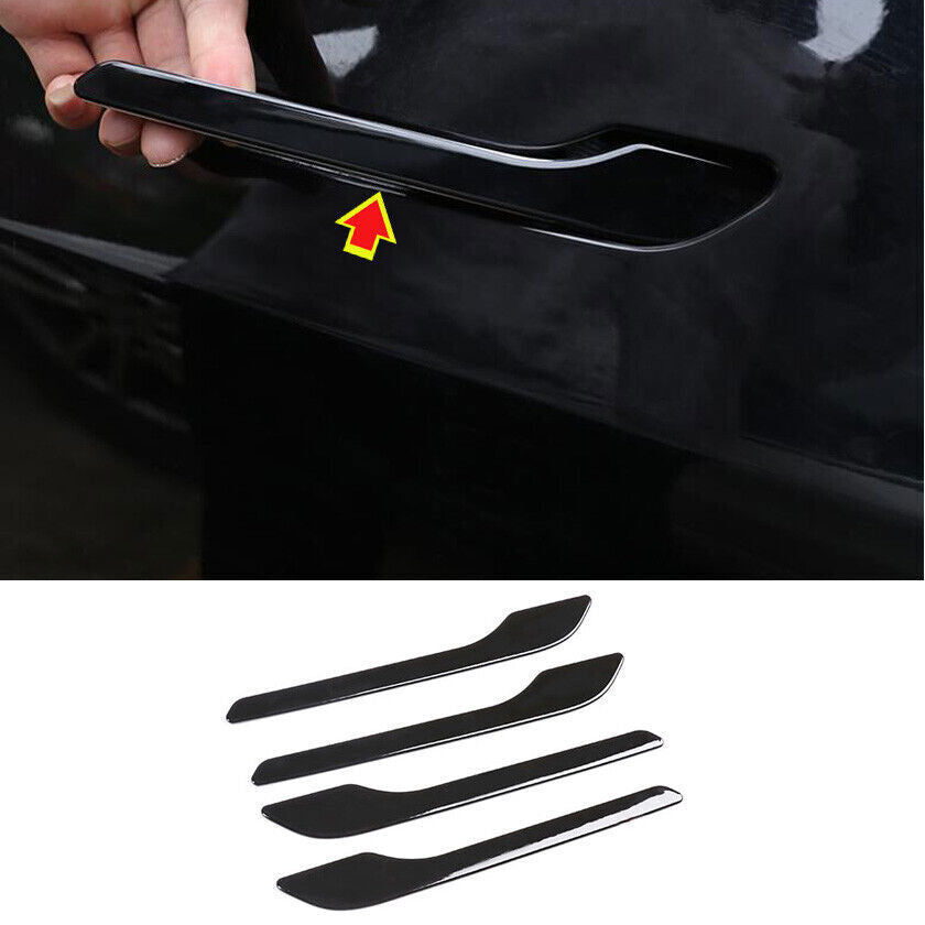 Gloss Black Exterior Side Door Handle Cover Trim Fit For Model 3 2018-21 n