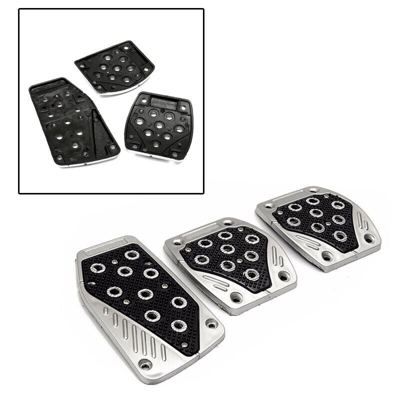 3 x Aluminum Non-Slip Car Foot Pedals Cover For Brake Clutch Accelerator Set v