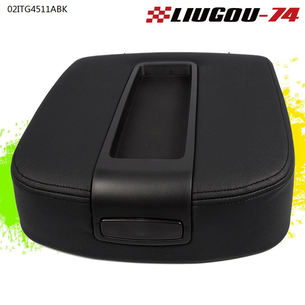 BLACK CENTER CONSOLE ARMREST COVER LEATHER Fits 07-14 TAHOE SILVERADO for GMC for YUKON - v