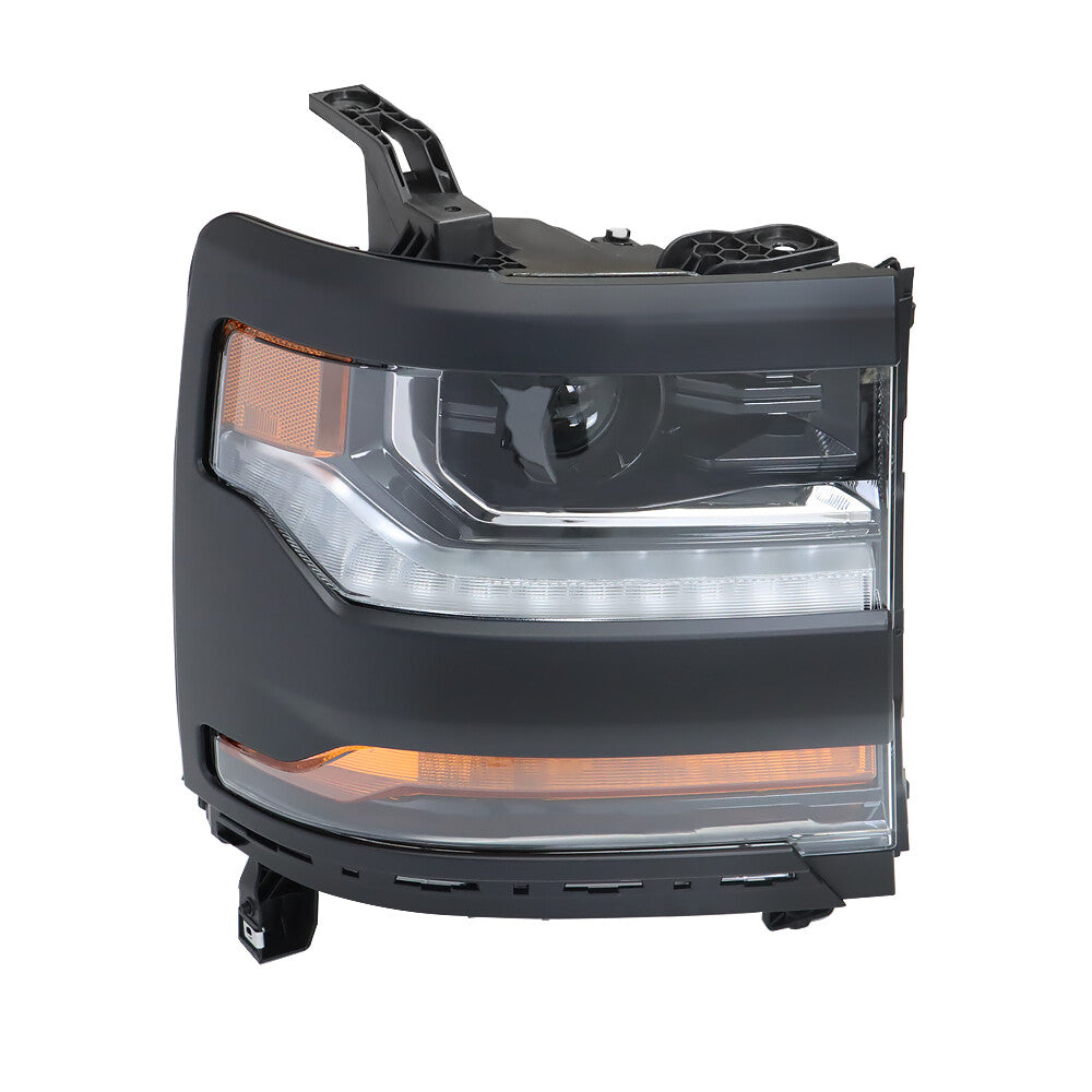 For Silverado 1500 2016 - 2018: Headlights with LED DRLs on the right side. n