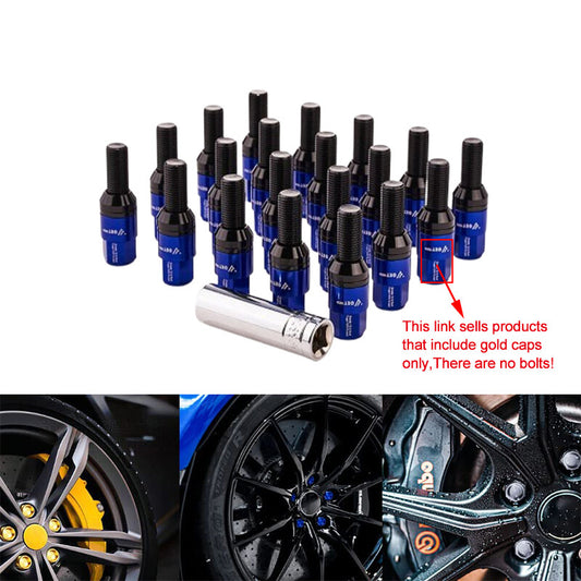 20-piece blue wheel lug bolt nail kit, replacement caps 28mm, suitable for most aftermarket applications.