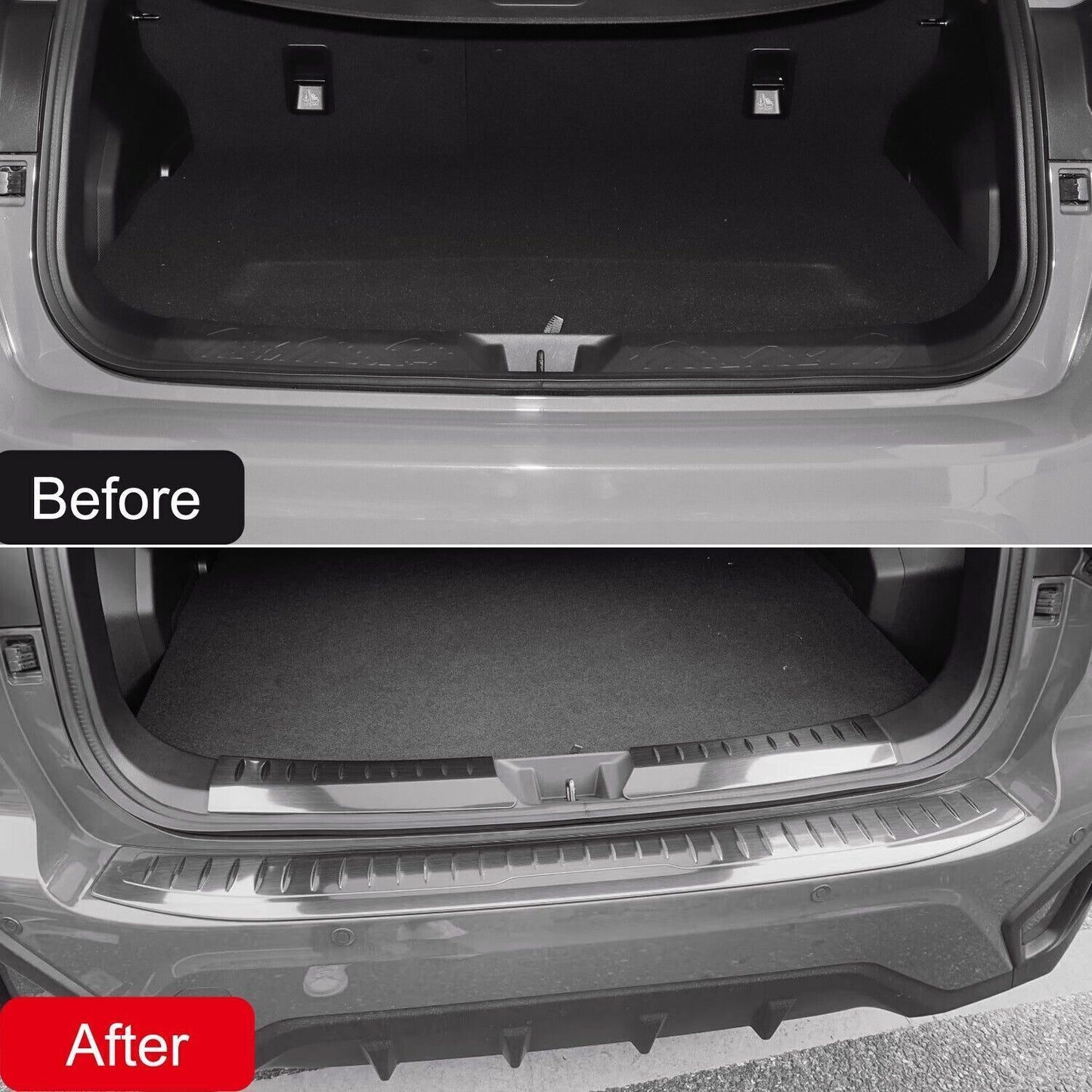 Black Inner&Outer Rear Bumper Protector Plate Trim B for Subaru Crosstrek 2024 n