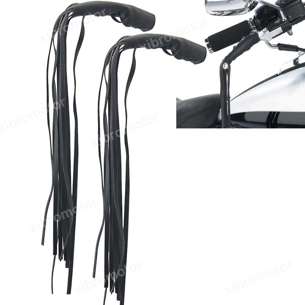 Motorcycle Lace-up PU Leather Brake Clutch Lever Fringe Long Tassels grip Custom Q