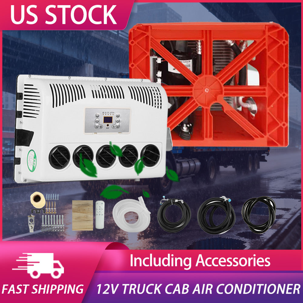 For Semi Trucks Bus RV Caravan Split AC 12V 10000BTU Truck Cab Air Conditioner Q