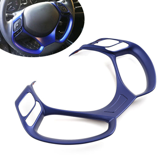 1X Steering Wheel Button Frame Decorative Cover Trim for Toyota C-HR 18-22 Blue
