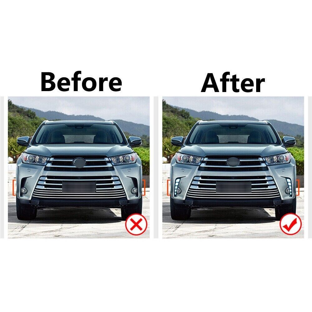 for Toyota Highlander 2017-2019 LED DRL Daytime Running Driving Light Fog Lamp Q