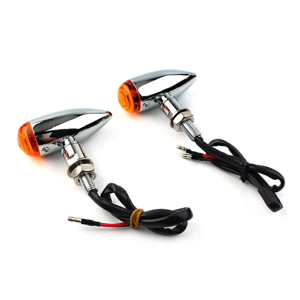 LED for Mini Universal Motorcycle Turn Signal Lights for Cruiser Chopper Custom Q