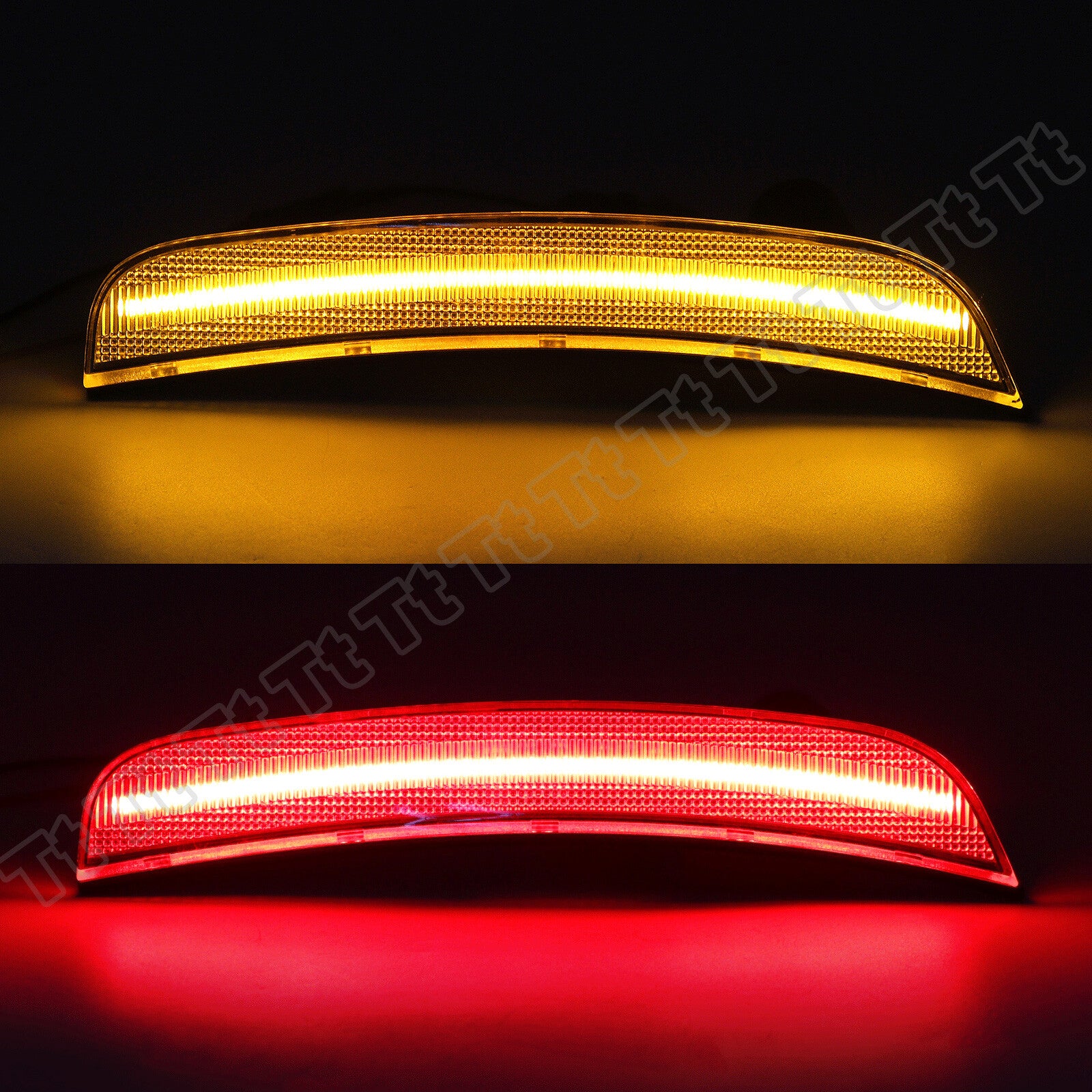 4 Pieces Front and Rear Bumpers Amber Red LED Side Marker Lights for 2013 - 2017 for Dodge Viper - v