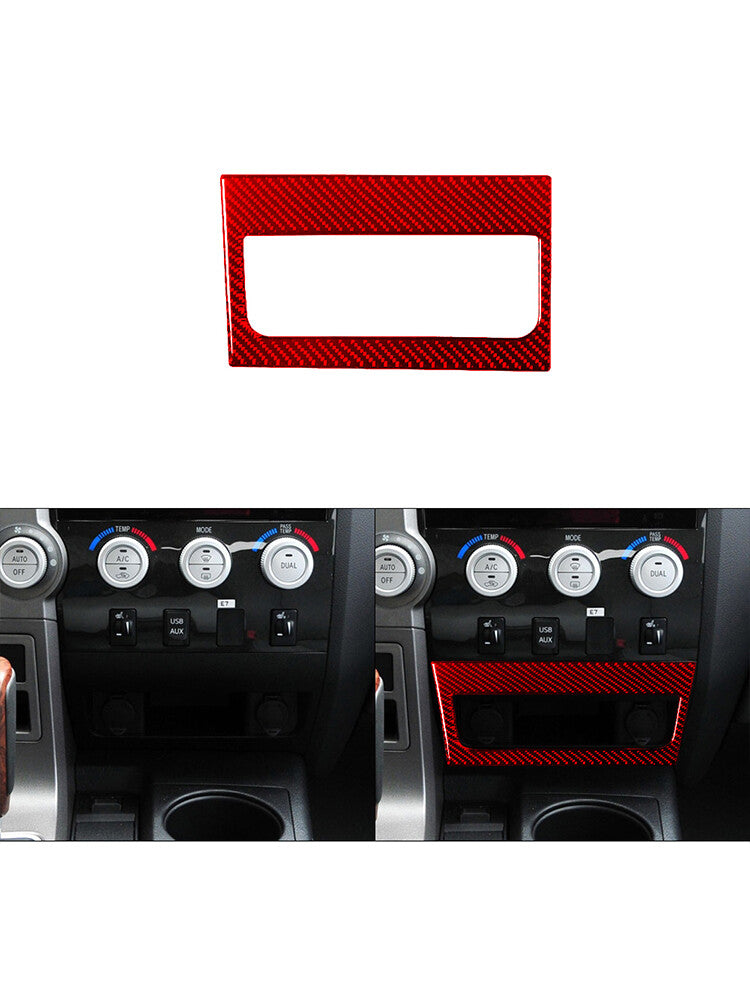 Red Carbon Fiber LR Air conditioner outlet Sticker Trim for Cadillac CTS 2003-07 v