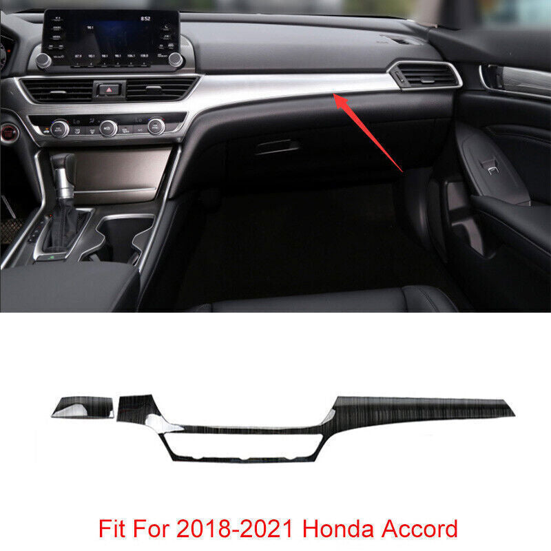 Black Titanium Center Console Dashboard Panel Trim 2X for Honda Accord 2018-2022 n