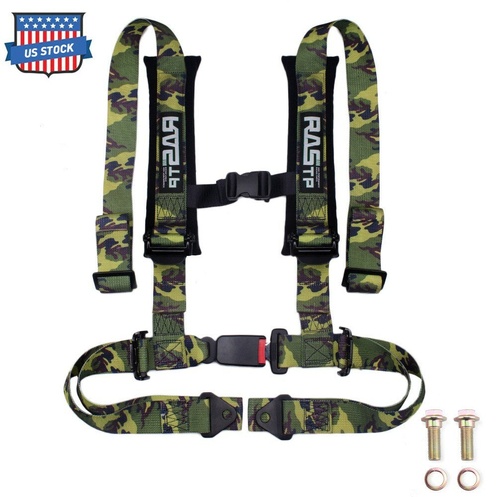 4 Point 2â€?Racing Harne Shoulder Pad for Seat Belt Aluminum buckle-Camouflage Q