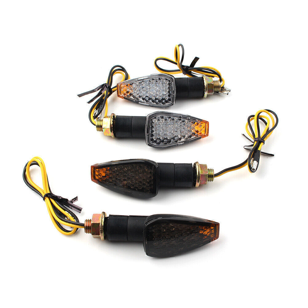 2x Motorcycle Amber LED Turn Signal Indicators Blinkers Lights Universal Q