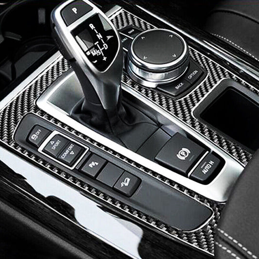 Real Carbon Fiber Car Gear Shift Panel Cover Trim Fit for BMW X5 F15 2014-2018