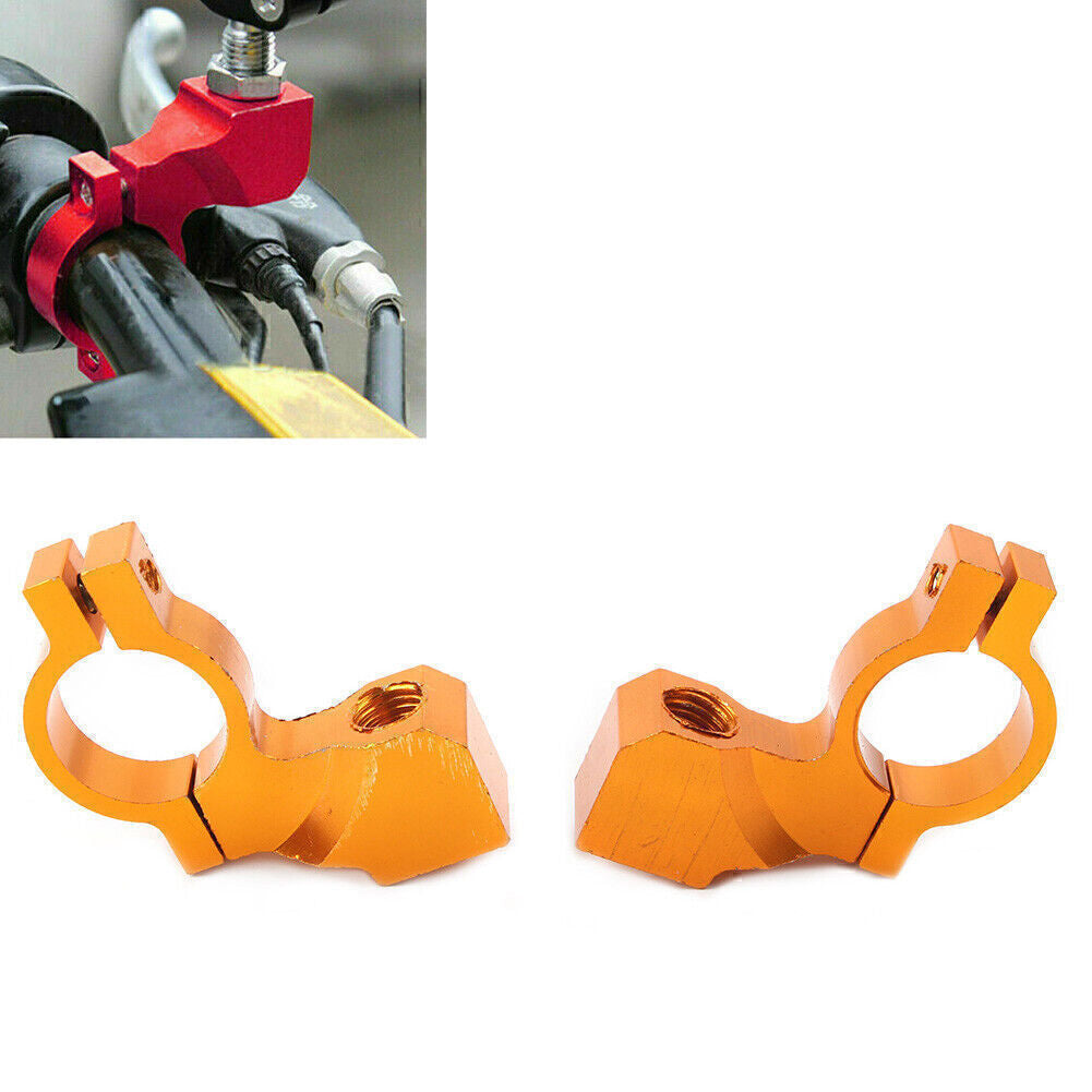 22mm 7/8'' Motorcycle Bike Handlebar Rearview Mirror Mount Bracket Clamp Orange Q