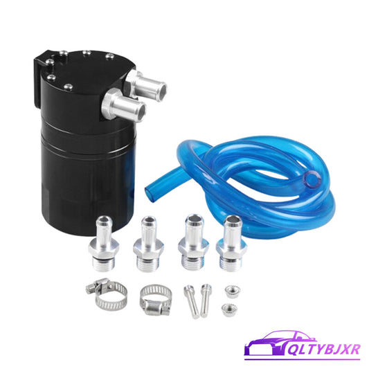 Oil Catch Can Kit Reservoir Polish Baffled Tank Engine Aluminum Universal Black