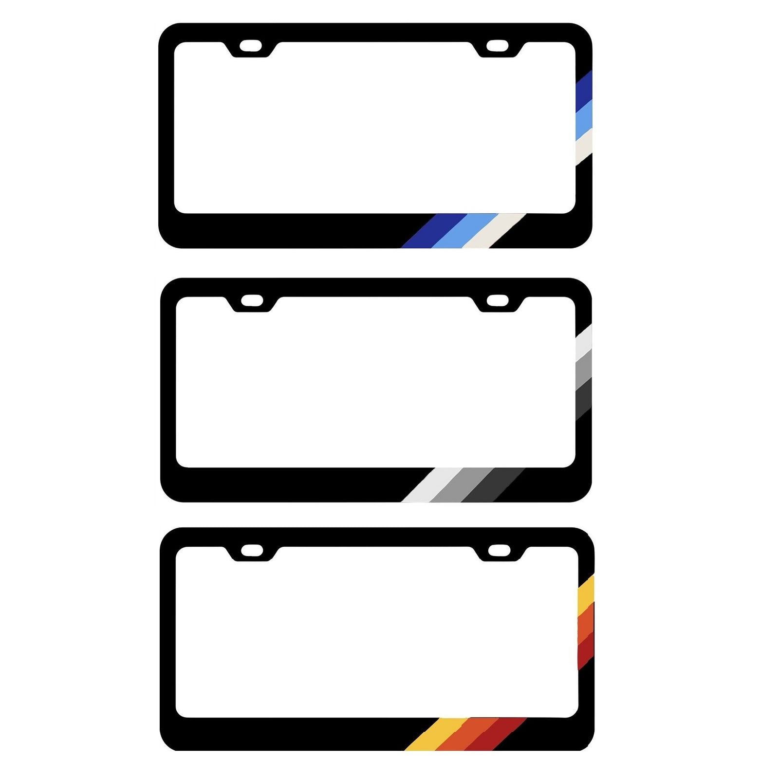 Suitable for RAV4 and Sequoia parts, three-color car license plate frame cover - n