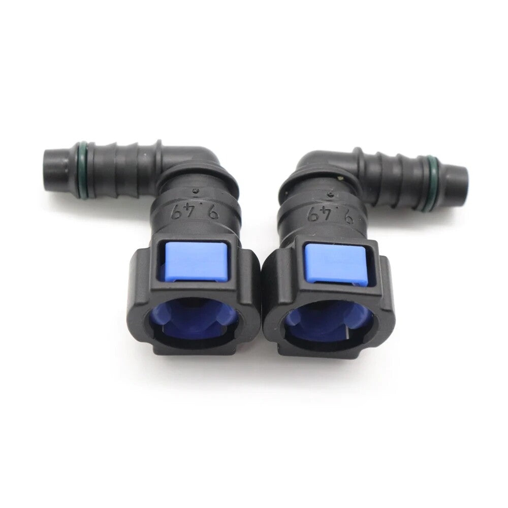 Car 2pcs Fuel Line Hose Pipe Quick Release Female Connector 9.49mm ID8 10x8 90¡ã Q