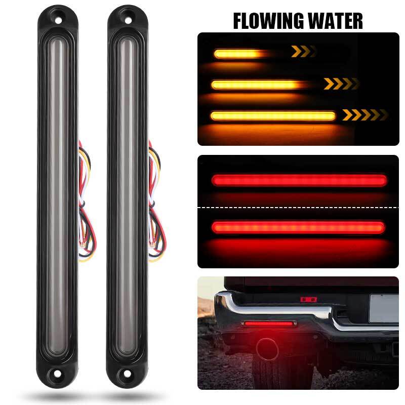 2x Sequential LED Trailer Truck DRL Light Bar Brake Turn Signal Stop Tail Strip