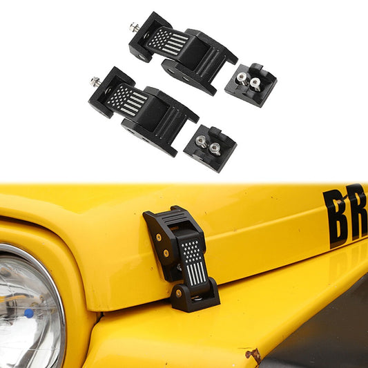 Hood Latches Lock Hood Lock Catch Buckle for Jeep for Wrangler TJ 1997-2006 US Flag Q