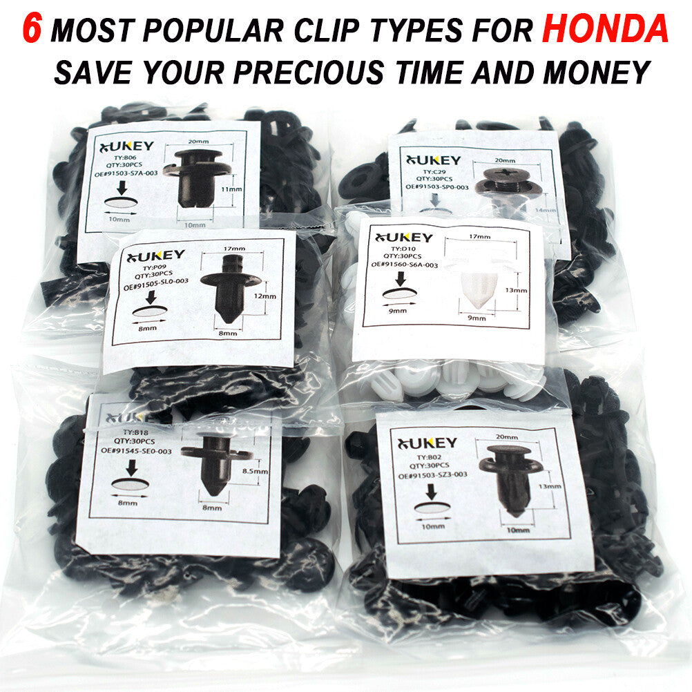 180 Trim Panel Clips Bumper Fender Fastener Push Rivets for HONDA for CIVIC ACCORD
