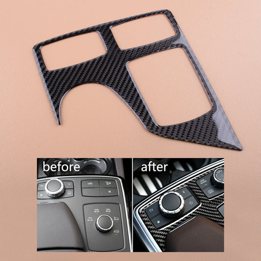 Carbon Fiber Center Console Multimedia Panel Cover Trim fit for Benz GLE GLS New v