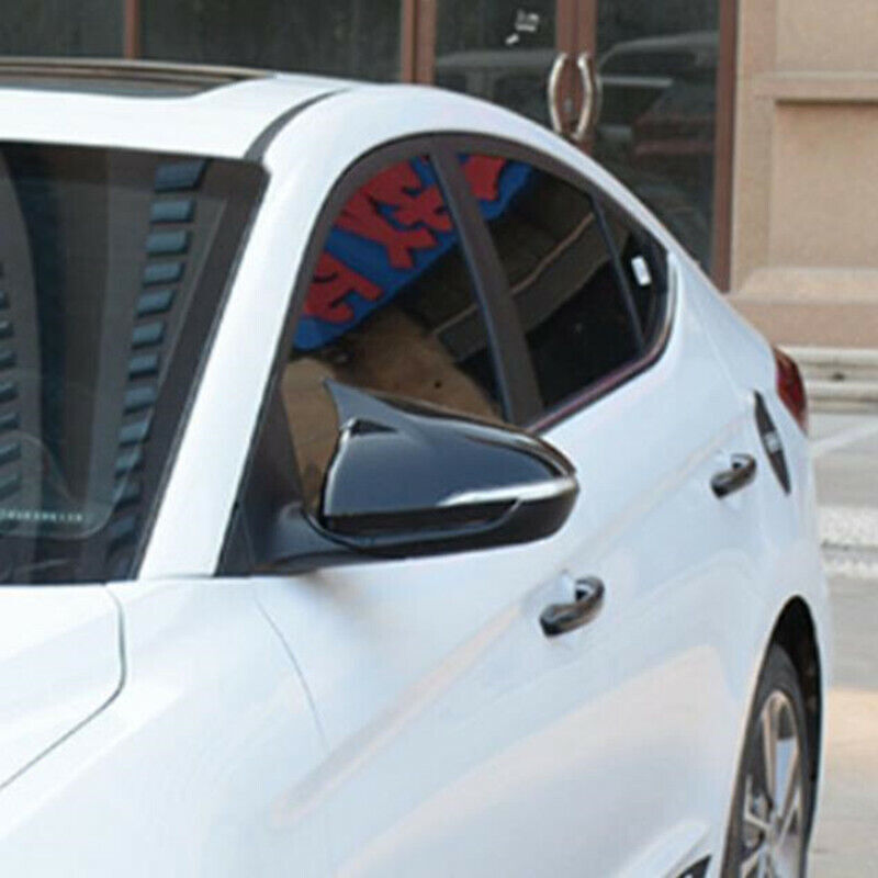 Glossy Black 2PCS Side Rearview Mirror Cap Cover Trim for Hyundai for Elantra 2020