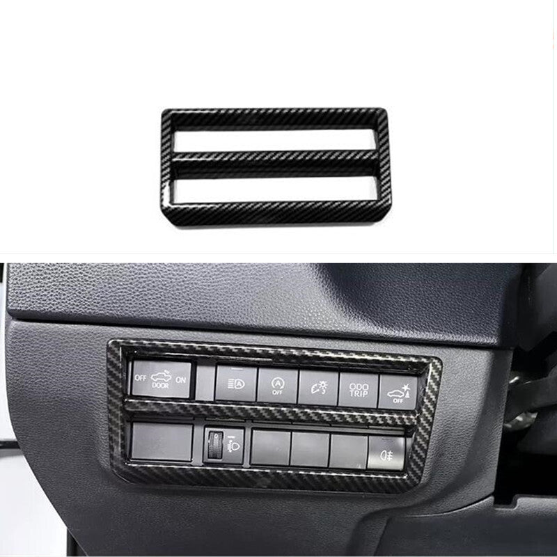 Carbon Fiber Headlight Switch Frame Cover Trim Fit for Sequoia 2023 2024 v