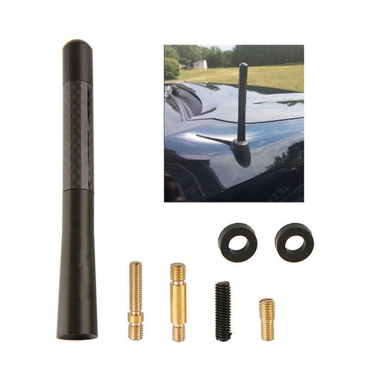 4.7inches Antena Kit +Screw Universal Car Antenna Carbon Fiber Exterior Radio FM Q