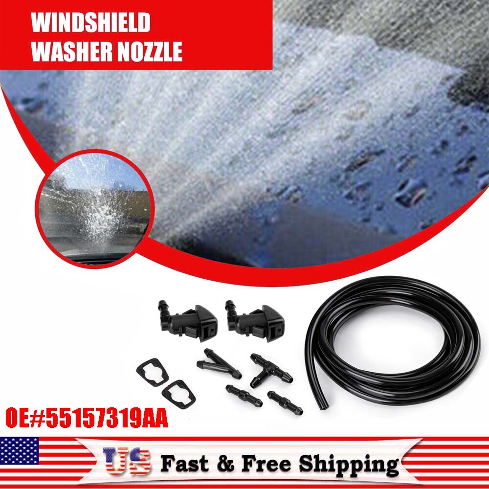 55157319AA 2x Windshield Washer Nozzle for Dodge Nitro 07-11 for Jeep Liberty 08-12 Q