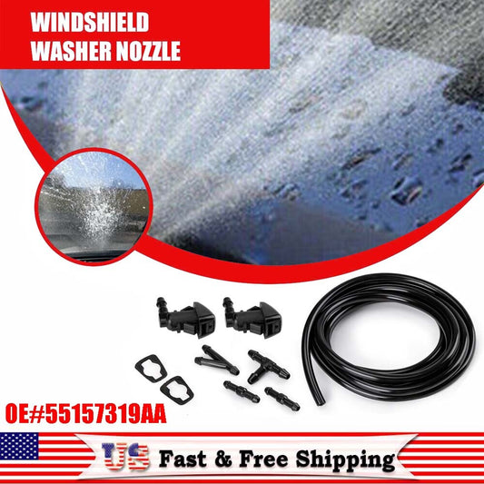 55157319AA 2x Windshield Washer Nozzle for Dodge Nitro 07-11 for Jeep Liberty 08-12 Q