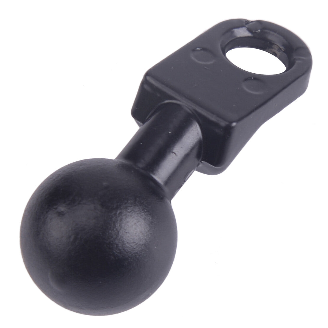 Black Motorcycle Phone GPS Holder Mounts Base with Hole and 1 inch Ball 60x35mm Q