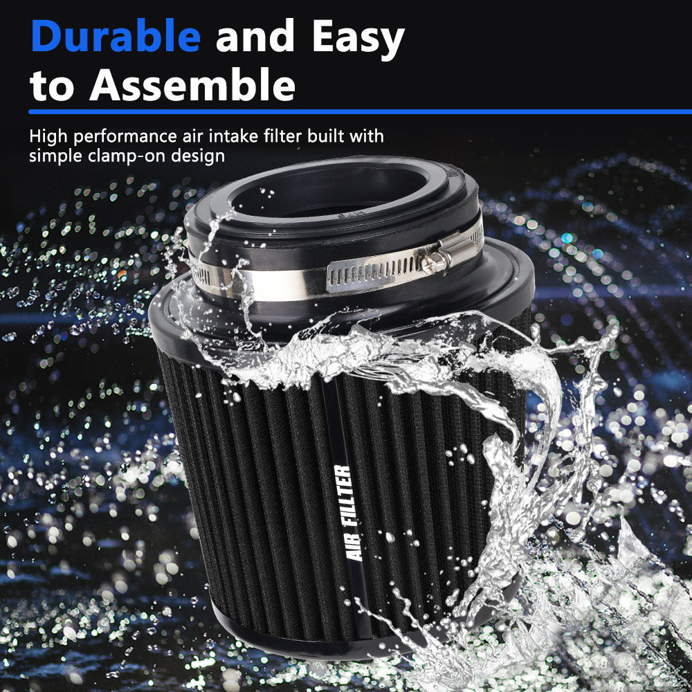 3/3.5/4 Inlet 6.5 Tall High Performance Cold Air Intake Air Filter Black Q