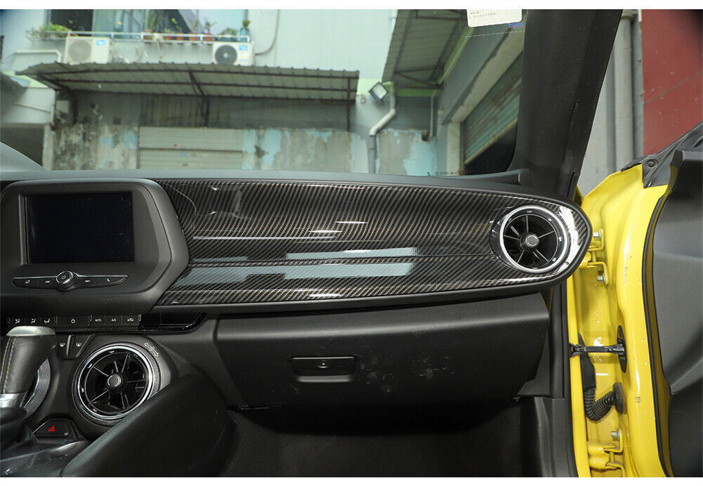 Carbon Fiber ABS Dashboard Center Console Panel Cover For Camaro 2016+ n