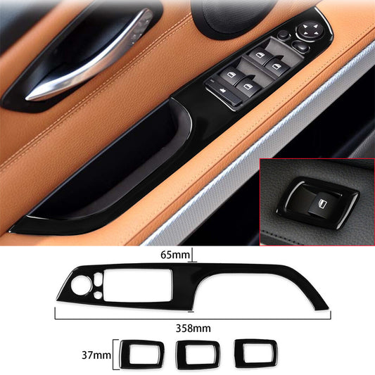 Black Inner Window Lift Switch Button Cover for BMW 3 Series E90 E92 E93 2005-12
