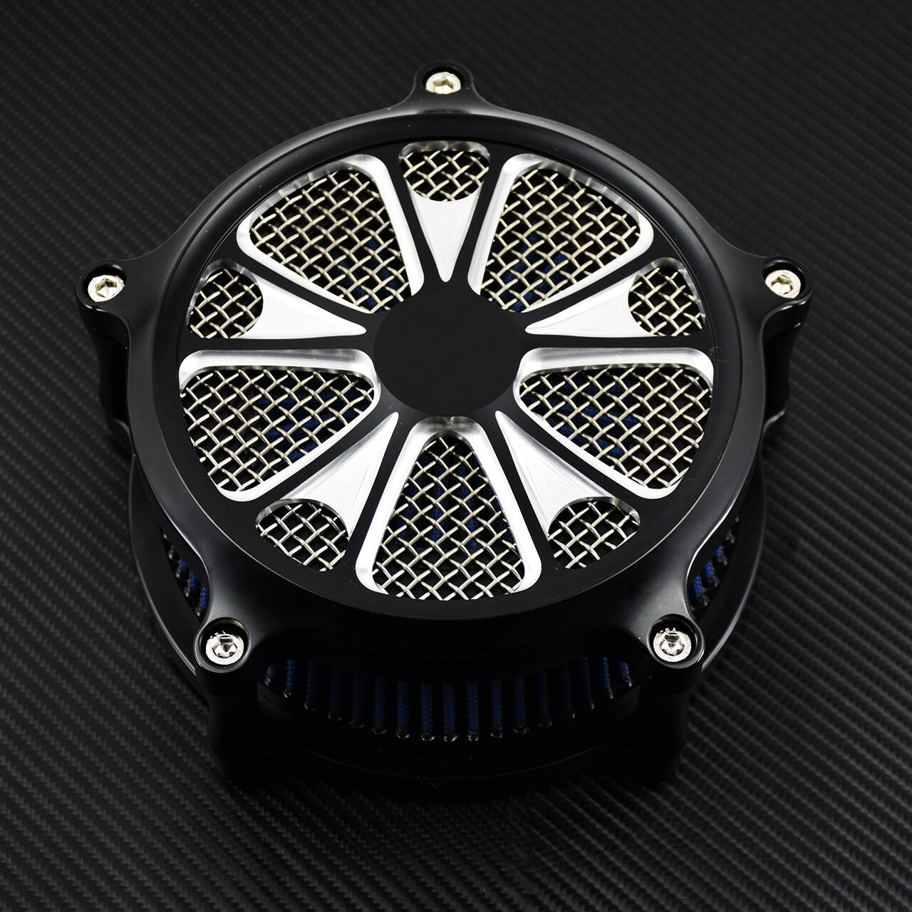 CNC-Machined Air Cleaner Blue Filter Fit for Harley Touring 2017 2018 Softail 18 Q