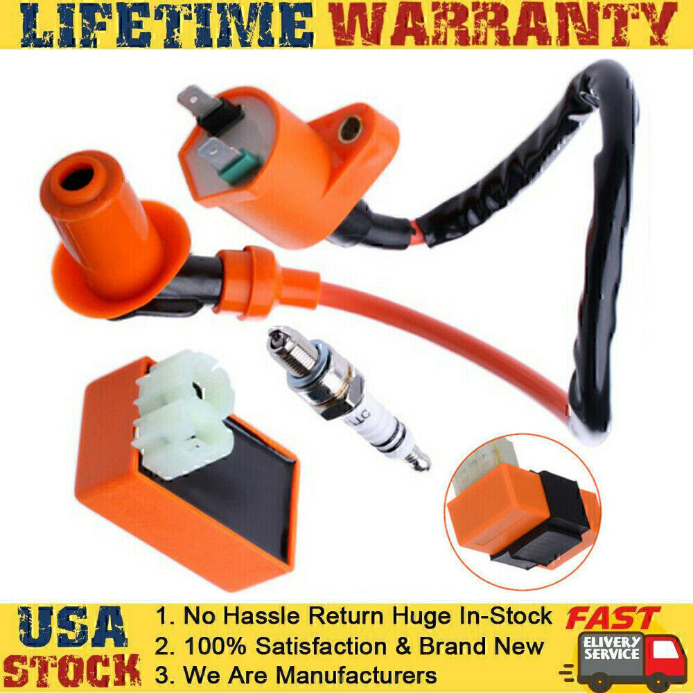 Ignition Coil CDI Spark Plug Kit fit Gy6 Motorcycle Scooter ATV 50cc 125cc 150c
