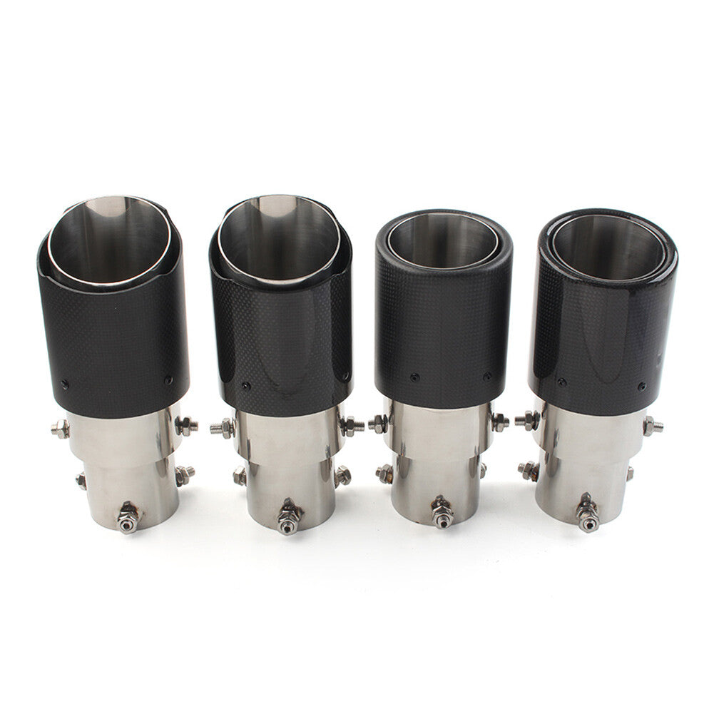 Inter 76mm Car Muffler Tip Exhaust System Pipe Mufflers Nozzle Round Outlet 89mm Q
