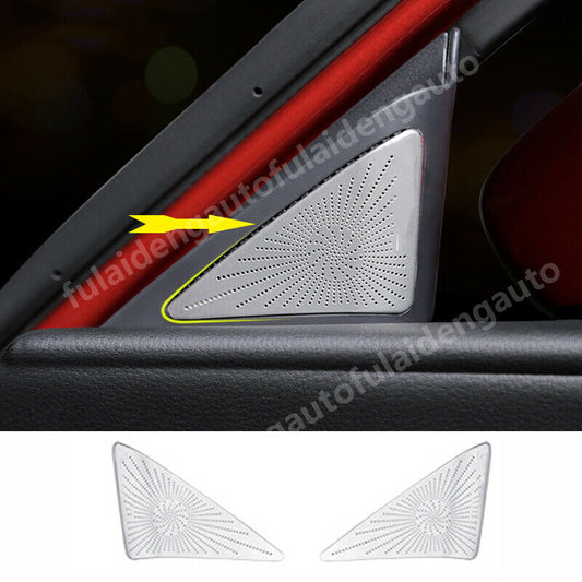 for Mazda 3 Axela 2019-2022 Silver Titanium A Pillar Horn Frame Cover Decor Trim