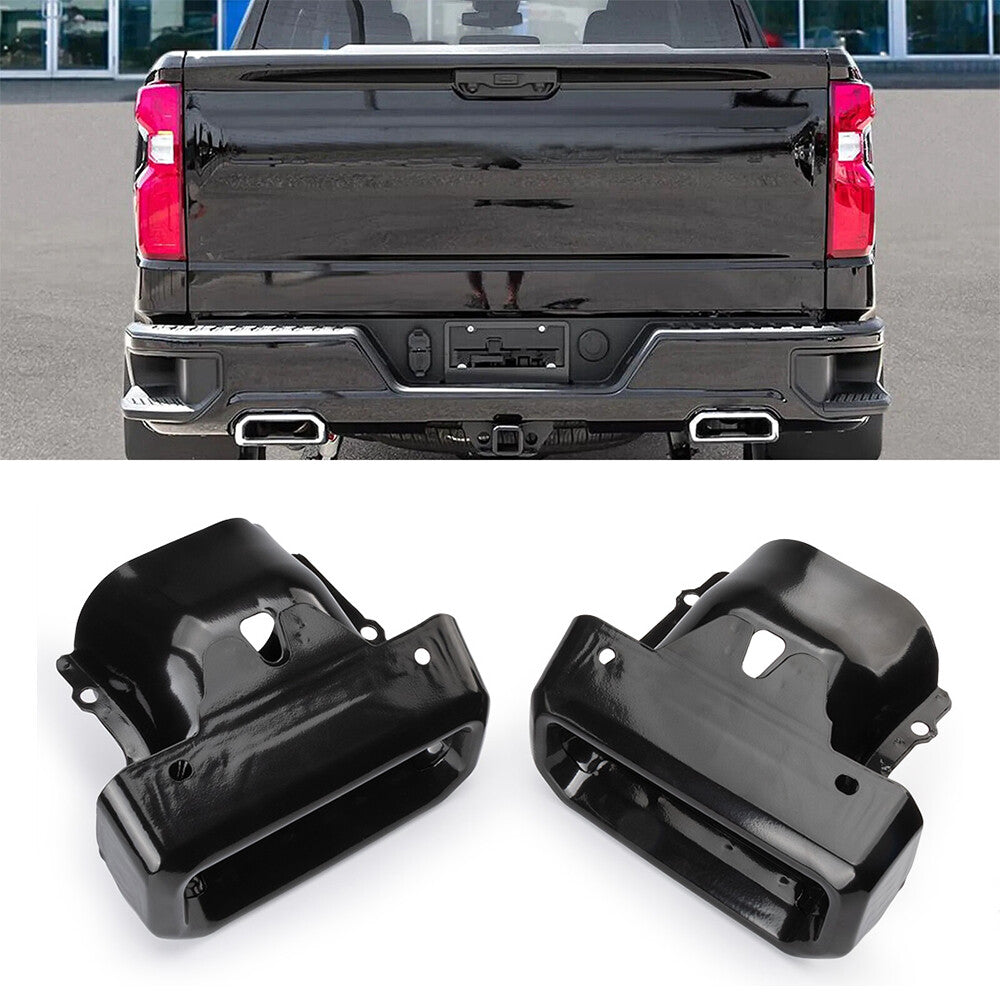 Suitable for 19-23 Silverado for GMC for Sierra Exhaust Tips Bezels GLOSS Black 84434641- n