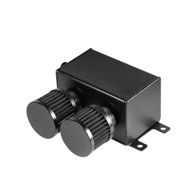 Oil Catch Can Tank Reservoir Tank 2 Air Filters Twin Baffle Dual Filter Engine