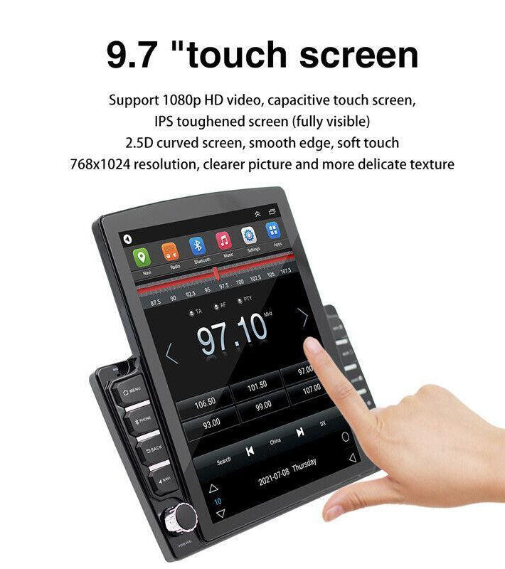 WiFi Android 9.1 GPS Navigation Player for iOS/Android 9.7 Car FM Radio Stereo 2DIN- n