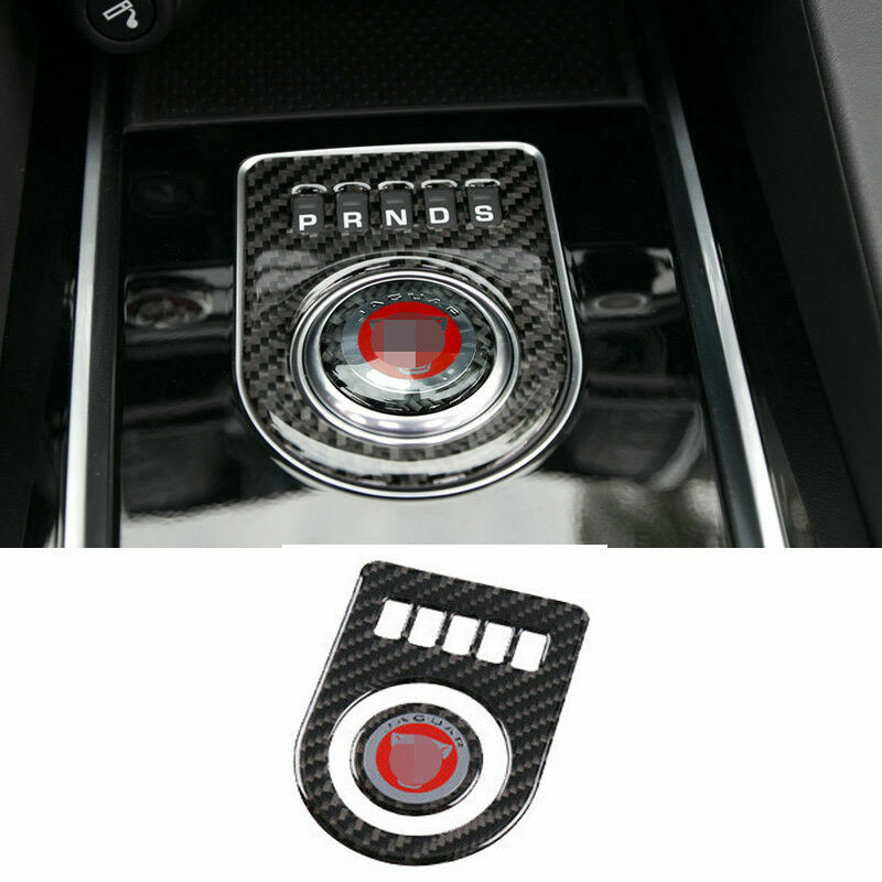 1X for Jaguar F-PACE 2016-2020 Carbon Fiber Central Console Gear knob Trim Cover