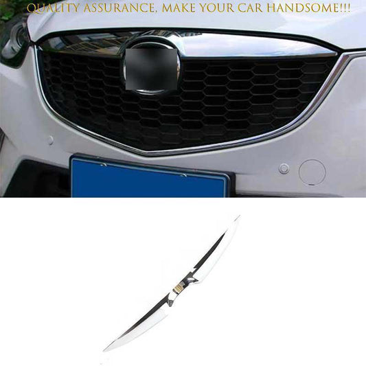 for Mazda CX-5 2013-2015 Glossy Chrome Front Bumper Upper Hood Strip Trims Decor